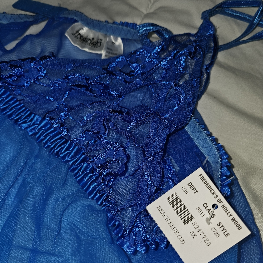 Frederick's of Hollywood Blue Lace Chemise